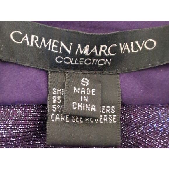 Carmen Marc Valvo Purple Beaded Bandage Dress Small Cocktail Evening Party Glam - Picture 4 of 6